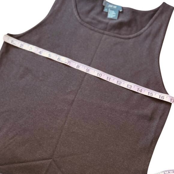 EUC Per Se by Carlisle Deep Brown Knit Silk / Linen Shell Layering Tank Sz Large - Picture 2 of 4